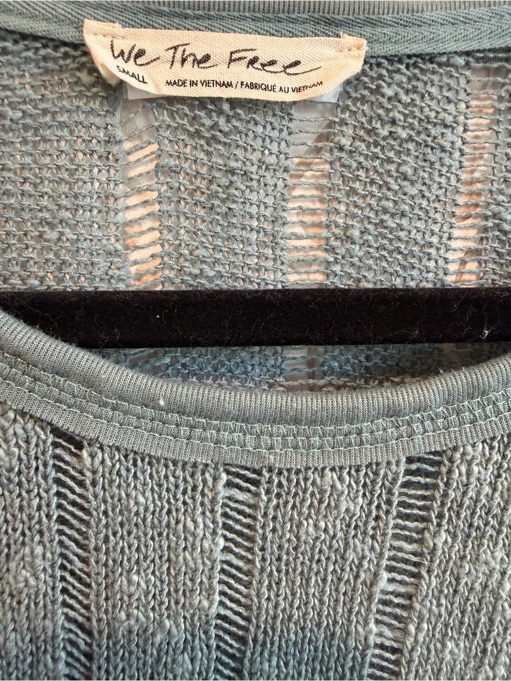 We the Free Cotton Blend Green Knit Long Sleeve Top - Small - Picture 2 of 8